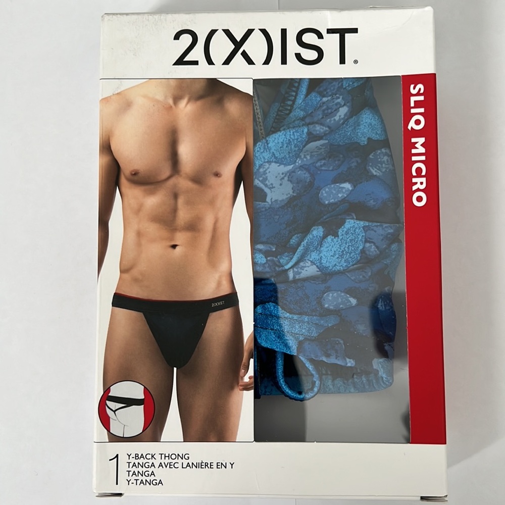 2(X)ist Mens Y-Back Thong - Blue - M